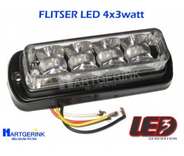 LED FLITSER AMBER 12-24V